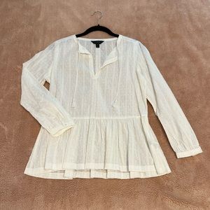 J. Crew long-sleeve white pullover top